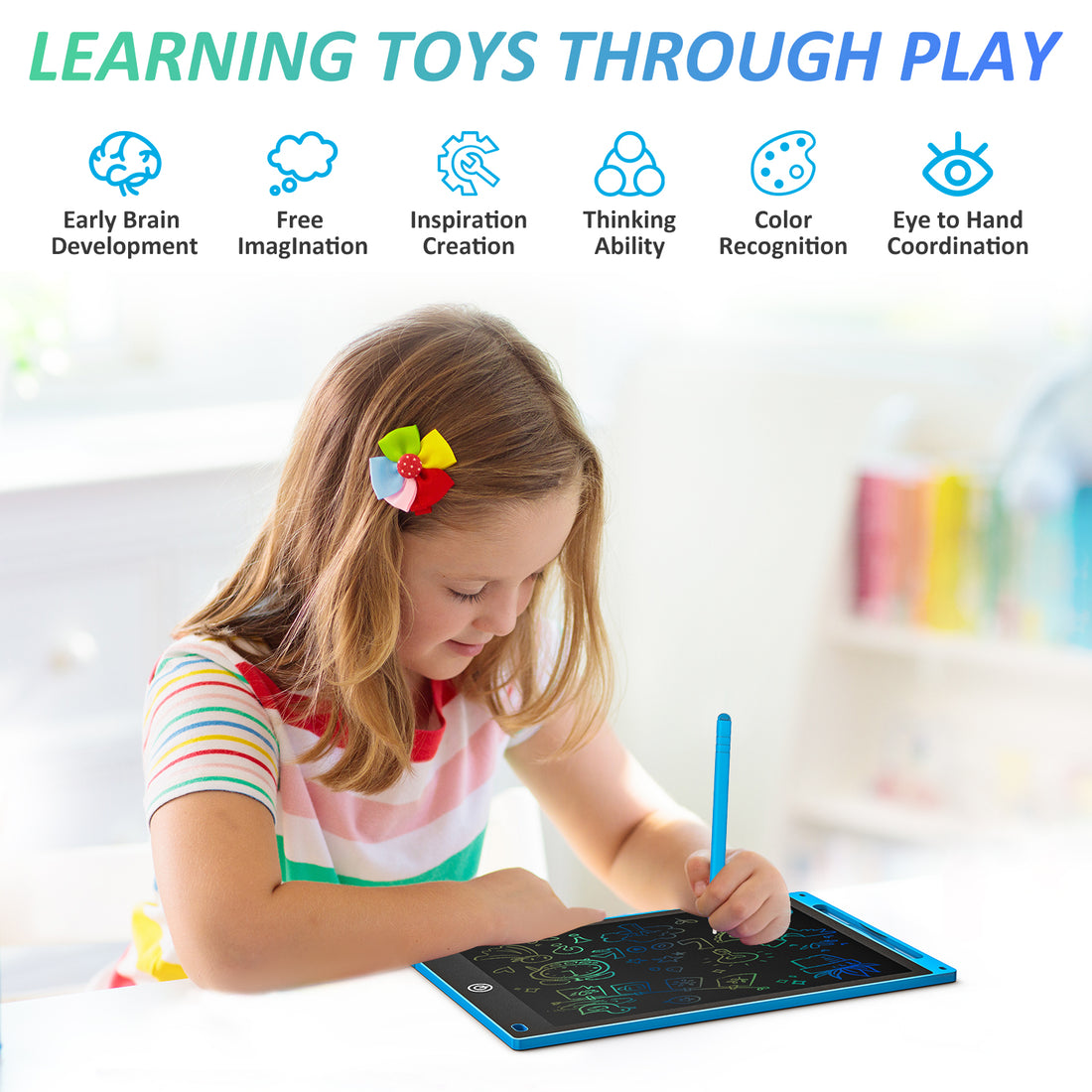 LCD writing tablet for kids - digital drawing pad - erasable writing board - writing pad